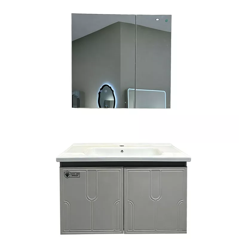 Vaidade de banheiro compacta em PVC
