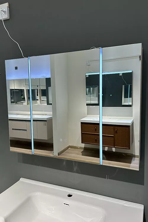 Three-Door Bathroom Mirror Cabinet